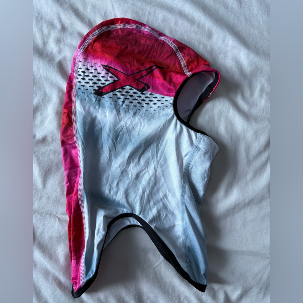 Pink and White Hooded Ski-Doo Balaclava